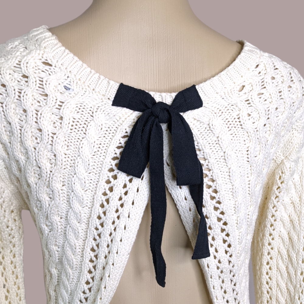 Delias Knit Split Back Bow Sweater - Picture 4 of 12